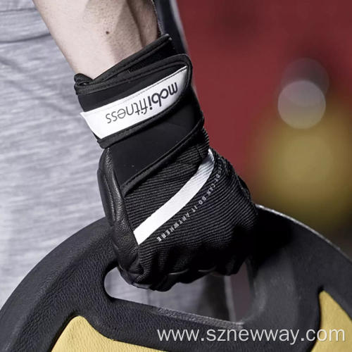 Mobifitness fitness gloves black and white